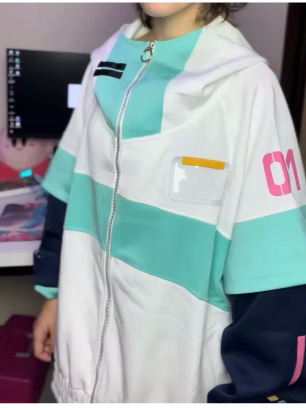 Unbranded Women's Mint & White Zip Hoodie Jacket